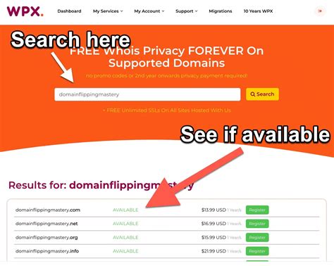Search & Buy Available Domains .